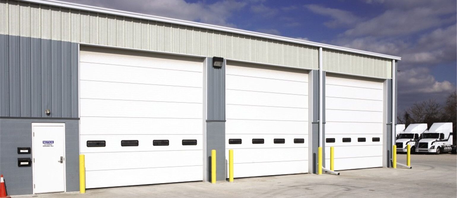 Sectional, Non-Insulated Model 216, White Finish, Vision Lites Non-Insulated Sectional Steel Doors - Wayne Dalton Sales Ctr of Windsor