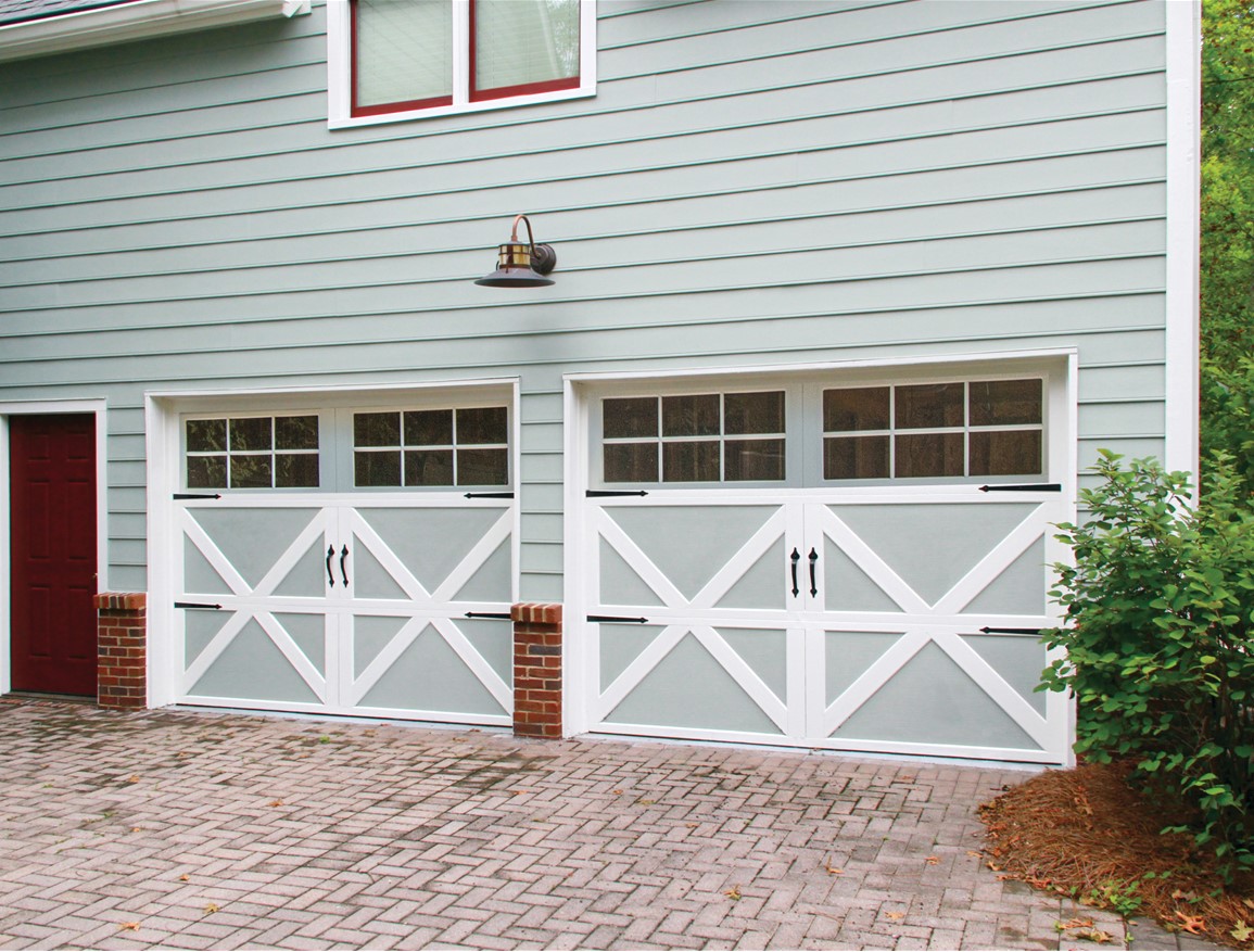 Carriage House Model 8670 Lexington Panel Design, Custom Paint Finish, 12 Window Square Wayne Dalton Garage Doors & Services, Windsor, Tecumseh, ON